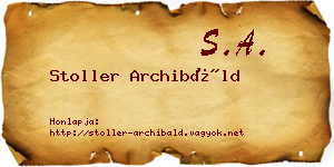 Stoller Archibáld névjegykártya
